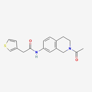 molecular formula C17H18N2O2S B2811861 N-(2-acetyl-1,2,3,4-tetrahydroisoquinolin-7-yl)-2-(thiophen-3-yl)acetamide CAS No. 1797073-40-5