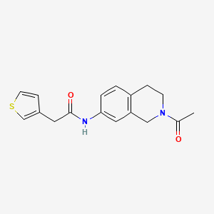 B2811861 N-(2-acetyl-1,2,3,4-tetrahydroisoquinolin-7-yl)-2-(thiophen-3-yl)acetamide CAS No. 1797073-40-5