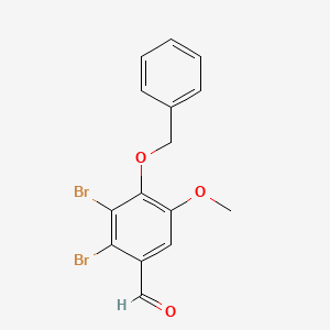 molecular formula C15H12Br2O3 B2811873 4-(Benzyloxy)-2,3-dibromo-5-methoxybenzaldehyde CAS No. 834907-51-6