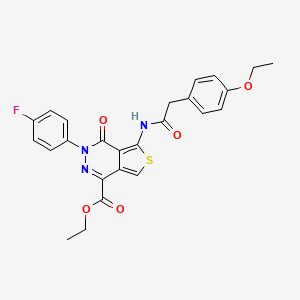 molecular formula C25H22FN3O5S B2811881 ethyl 5-[2-(4-ethoxyphenyl)acetamido]-3-(4-fluorophenyl)-4-oxo-3H,4H-thieno[3,4-d]pyridazine-1-carboxylate CAS No. 851949-74-1