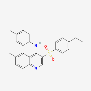 molecular formula C26H26N2O2S B2811882 N-(3,4-DIMETHYLPHENYL)-3-(4-ETHYLBENZENESULFONYL)-6-METHYLQUINOLIN-4-AMINE CAS No. 902950-92-9