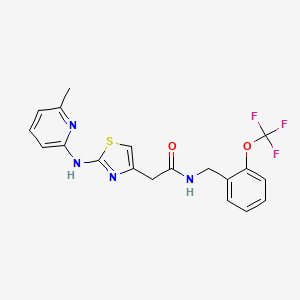 molecular formula C19H17F3N4O2S B2811891 2-(2-((6-methylpyridin-2-yl)amino)thiazol-4-yl)-N-(2-(trifluoromethoxy)benzyl)acetamide CAS No. 1226436-10-7