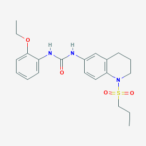 molecular formula C21H27N3O4S B2811900 1-(2-Ethoxyphenyl)-3-(1-(propylsulfonyl)-1,2,3,4-tetrahydroquinolin-6-yl)urea CAS No. 1203284-10-9
