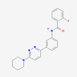 molecular formula C22H21FN4O B2811904 2-fluoro-N-[3-(6-piperidin-1-ylpyridazin-3-yl)phenyl]benzamide CAS No. 922807-96-3