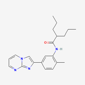 molecular formula C21H26N4O B2811905 N-(5-imidazo[1,2-a]pyrimidin-2-yl-2-methylphenyl)-2-propylpentanamide CAS No. 862810-15-9
