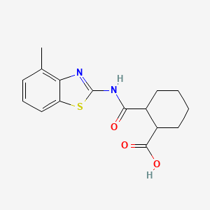 molecular formula C16H18N2O3S B2811906 2-{[(4-Methyl-1,3-benzothiazol-2-yl)amino]carbonyl}cyclohexanecarboxylic acid CAS No. 422534-17-6