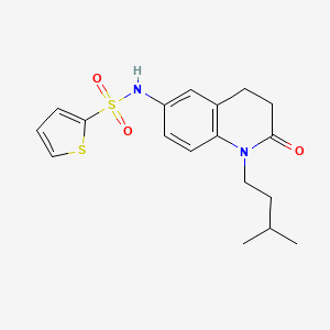 molecular formula C18H22N2O3S2 B2811911 N-(1-isopentyl-2-oxo-1,2,3,4-tetrahydroquinolin-6-yl)thiophene-2-sulfonamide CAS No. 941906-87-2