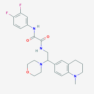 molecular formula C24H28F2N4O3 B2811942 N'-(3,4-difluorophenyl)-N-[2-(1-methyl-1,2,3,4-tetrahydroquinolin-6-yl)-2-(morpholin-4-yl)ethyl]ethanediamide CAS No. 922120-37-4