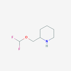 molecular formula C7H13F2NO B2812021 2-(Difluoromethoxymethyl)piperidine CAS No. 1597236-28-6