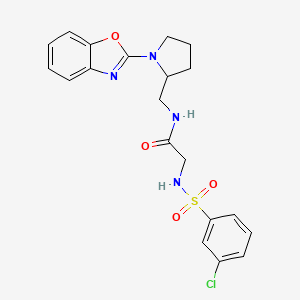 N-((1-(benzo[d]oxazol-2-yl)pyrrolidin-2-yl)methyl)-2-(3-chlorophenylsulfonamido)acetamide