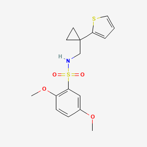 2,5-dimethoxy-N-((1-(thiophen-2-yl)cyclopropyl)methyl)benzenesulfonamide