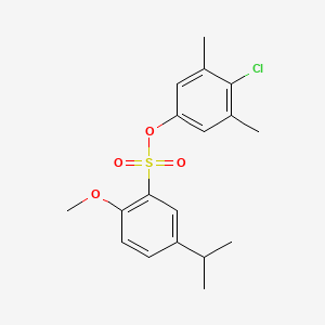 4-Chloro-3,5-dimethylphenyl 2-methoxy-5-(propan-2-yl)benzene-1-sulfonate