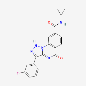 molecular formula C19H14FN5O2 B2812050 N-cyclopropyl-3-(3-fluorophenyl)-5-oxo-4,5-dihydro-[1,2,3]triazolo[1,5-a]quinazoline-8-carboxamide CAS No. 1031624-16-4