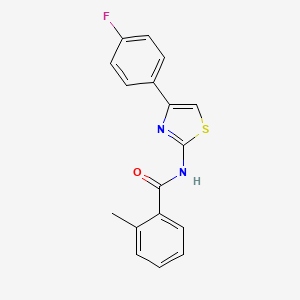 molecular formula C17H13FN2OS B2812051 N-[4-(4-fluorophenyl)-1,3-thiazol-2-yl]-2-methylbenzamide CAS No. 321555-44-6
