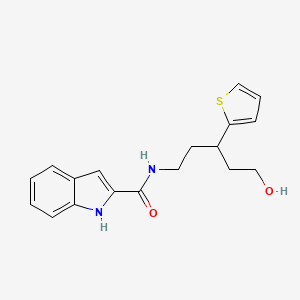 molecular formula C18H20N2O2S B2812052 N-(5-hydroxy-3-(thiophen-2-yl)pentyl)-1H-indole-2-carboxamide CAS No. 2034311-95-8