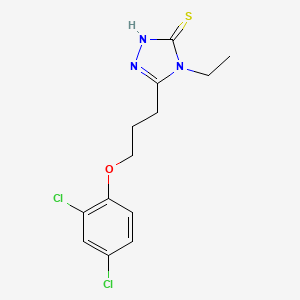 molecular formula C13H15Cl2N3OS B2812053 5-[3-(2,4-dichlorophenoxy)propyl]-4-ethyl-4H-1,2,4-triazole-3-thiol CAS No. 792941-64-1