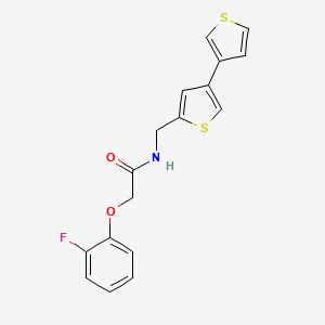 molecular formula C17H14FNO2S2 B2812072 N-({[3,3'-bithiophene]-5-yl}methyl)-2-(2-fluorophenoxy)acetamide CAS No. 2380057-58-7
