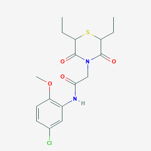 molecular formula C17H21ClN2O4S B2812110 N-(5-chloro-2-methoxyphenyl)-2-(2,6-diethyl-3,5-dioxothiomorpholin-4-yl)acetamide CAS No. 868215-77-4