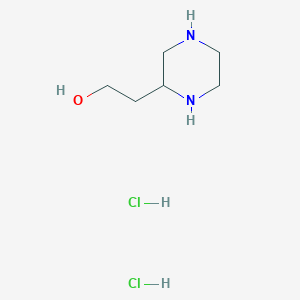 molecular formula C6H16Cl2N2O B2812113 2-(Piperazin-2-yl)ethanol dihydrochloride CAS No. 3388-79-2; 5169-93-7; 660862-46-4