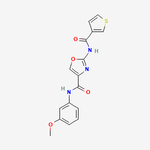molecular formula C16H13N3O4S B2812119 N-(3-methoxyphenyl)-2-(thiophene-3-carboxamido)oxazole-4-carboxamide CAS No. 1421500-63-1