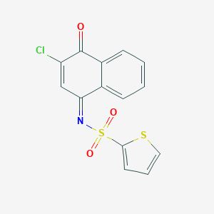 molecular formula C14H8ClNO3S2 B281212 N-[(1Z)-3-CHLORO-4-OXO-1,4-DIHYDRONAPHTHALEN-1-YLIDENE]THIOPHENE-2-SULFONAMIDE 