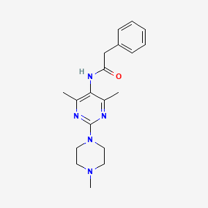 molecular formula C19H25N5O B2812120 N-[4,6-Dimethyl-2-(4-methylpiperazin-1-YL)pyrimidin-5-YL]-2-phenylacetamide CAS No. 1797077-36-1