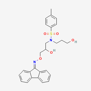molecular formula C26H28N2O5S B2812136 N-(3-{[(9H-fluoren-9-ylidene)amino]oxy}-2-hydroxypropyl)-N-(3-hydroxypropyl)-4-methylbenzene-1-sulfonamide CAS No. 865614-65-9