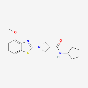 molecular formula C17H21N3O2S B2812156 N-cyclopentyl-1-(4-methoxy-1,3-benzothiazol-2-yl)azetidine-3-carboxamide CAS No. 1396859-88-3
