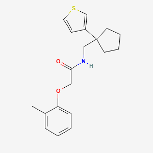 molecular formula C19H23NO2S B2812159 N-((1-(thiophen-3-yl)cyclopentyl)methyl)-2-(o-tolyloxy)acetamide CAS No. 2034451-44-8