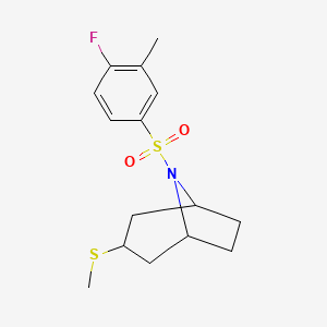 (1R,5S)-8-((4-fluoro-3-methylphenyl)sulfonyl)-3-(methylthio)-8-azabicyclo[3.2.1]octane