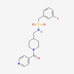 1-(3-fluorophenyl)-N-((1-isonicotinoylpiperidin-4-yl)methyl)methanesulfonamide