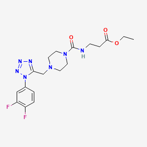 ethyl 3-(4-((1-(3,4-difluorophenyl)-1H-tetrazol-5-yl)methyl)piperazine-1-carboxamido)propanoate