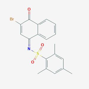 molecular formula C19H16BrNO3S B281219 N-[(1Z)-3-BROMO-4-OXO-1,4-DIHYDRONAPHTHALEN-1-YLIDENE]-2,4,6-TRIMETHYLBENZENE-1-SULFONAMIDE 