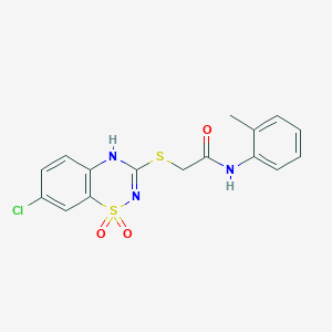2-((7-chloro-1,1-dioxido-4H-benzo[e][1,2,4]thiadiazin-3-yl)thio)-N-(o-tolyl)acetamide