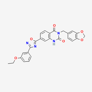 3-(1,3-benzodioxol-5-ylmethyl)-7-[3-(3-ethoxyphenyl)-1,2,4-oxadiazol-5-yl]quinazoline-2,4(1H,3H)-dione