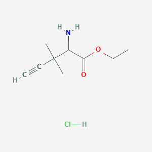 molecular formula C9H16ClNO2 B2812208 Ethyl 2-amino-3,3-dimethylpent-4-ynoate hydrochloride CAS No. 2034153-39-2