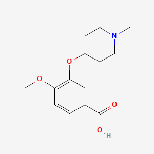 molecular formula C14H19NO4 B2812211 4-Methoxy-3-[(1-methylpiperidin-4-yl)oxy]benzoic acid CAS No. 1803566-59-7