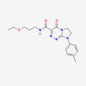 molecular formula C18H23N5O3 B2812216 N-(3-ethoxypropyl)-4-oxo-8-(p-tolyl)-4,6,7,8-tetrahydroimidazo[2,1-c][1,2,4]triazine-3-carboxamide CAS No. 946279-35-2