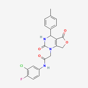 molecular formula C21H17ClFN3O4 B2812232 N-(3-chloro-4-fluorophenyl)-2-[4-(4-methylphenyl)-2,5-dioxo-1H,2H,3H,4H,5H,7H-furo[3,4-d]pyrimidin-1-yl]acetamide CAS No. 1251556-50-9