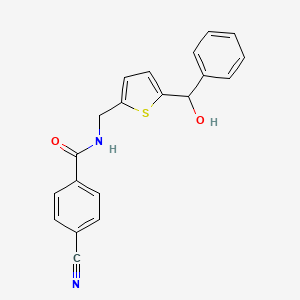 4-cyano-N-((5-(hydroxy(phenyl)methyl)thiophen-2-yl)methyl)benzamide