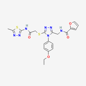 N-((4-(4-ethoxyphenyl)-5-((2-((5-methyl-1,3,4-thiadiazol-2-yl)amino)-2-oxoethyl)thio)-4H-1,2,4-triazol-3-yl)methyl)furan-2-carboxamide
