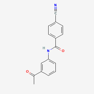 molecular formula C16H12N2O2 B2812258 N-(3-acetylphenyl)-4-cyanobenzamide CAS No. 328539-49-7
