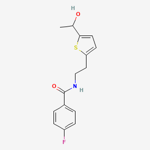 4-fluoro-N-(2-(5-(1-hydroxyethyl)thiophen-2-yl)ethyl)benzamide