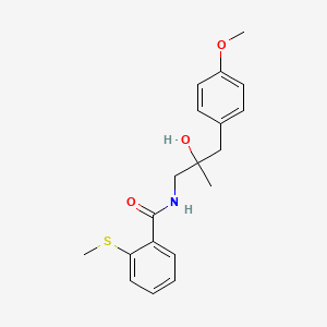molecular formula C19H23NO3S B2812264 N-(2-hydroxy-3-(4-methoxyphenyl)-2-methylpropyl)-2-(methylthio)benzamide CAS No. 1396676-11-1