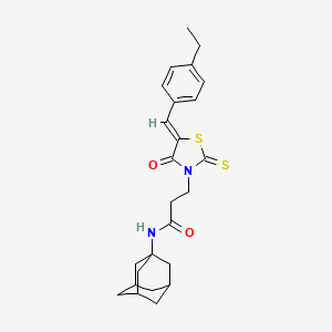 N-(1-adamantyl)-3-[(5Z)-5-[(4-ethylphenyl)methylidene]-4-oxo-2-sulfanylidene-1,3-thiazolidin-3-yl]propanamide