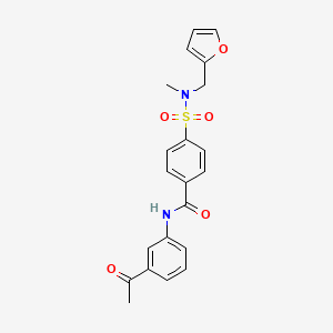 molecular formula C21H20N2O5S B2812281 N-(3-acetylphenyl)-4-{[(furan-2-yl)methyl](methyl)sulfamoyl}benzamide CAS No. 941959-90-6