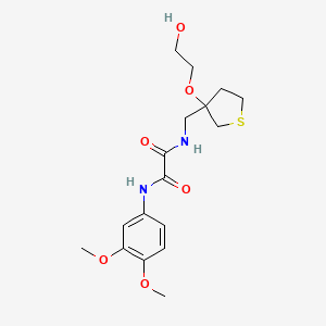 molecular formula C17H24N2O6S B2812289 N'-(3,4-dimethoxyphenyl)-N-{[3-(2-hydroxyethoxy)thiolan-3-yl]methyl}ethanediamide CAS No. 2319856-05-6