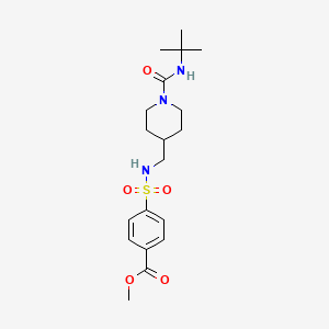 molecular formula C19H29N3O5S B2812294 methyl 4-({[1-(tert-butylcarbamoyl)piperidin-4-yl]methyl}sulfamoyl)benzoate CAS No. 1396863-82-3