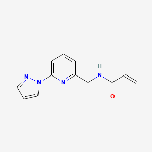 molecular formula C12H12N4O B2812301 N-{[6-(1H-pyrazol-1-yl)pyridin-2-yl]methyl}prop-2-enamide CAS No. 2361641-72-5
