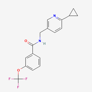 molecular formula C17H15F3N2O2 B2812305 N-[(6-cyclopropylpyridin-3-yl)methyl]-3-(trifluoromethoxy)benzamide CAS No. 2097915-72-3